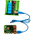USB 4 Channel Relay Board-DIN rail